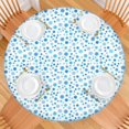 thumbnail image 2 of Blue Christmas Snowflake Pattern Round Fitted Tablecloth with Elastic Edge,Dining Table Cover Waterproof,Outdoor Round Tablecloth for Camping,Dining,Indoor and Outdoor, 2 of 7