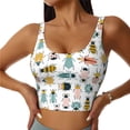 thumbnail image 1 of Saiise Colorful Insects Print Sports Bras for Women,Racerback Running Bra Workout Crop Tank Tops Longline Sports Bra Push up-Small, 1 of 8