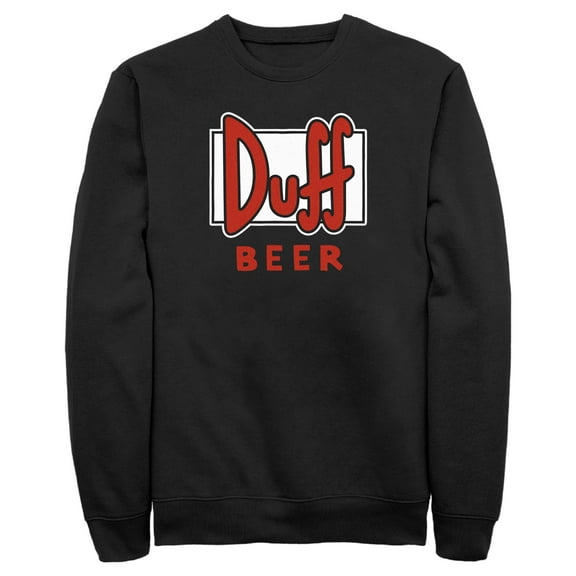 Men's The Simpsons Duff Beer Logo  Sweatshirt Black Medium