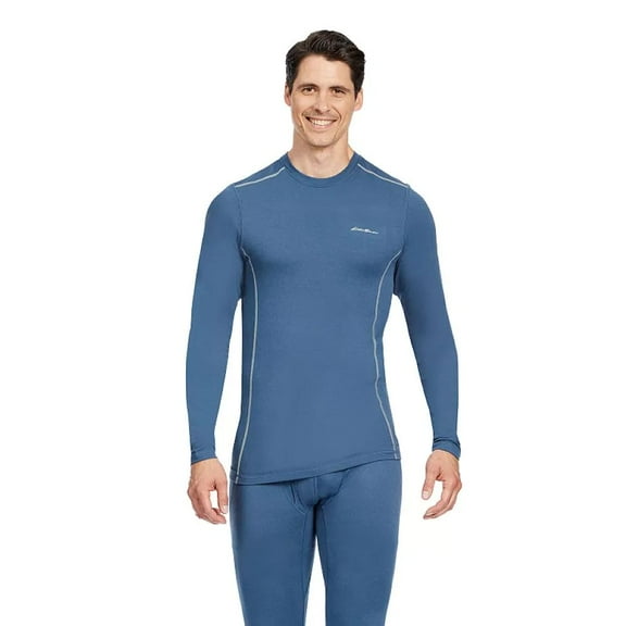 Men's Eddie Bauer Performance Lightweight Crew Baselayer Top, Dusty Indigo, Small
