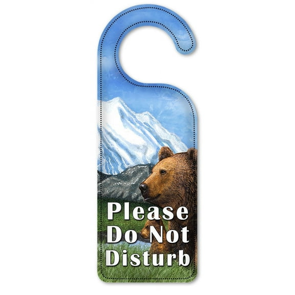 Do Not Disturb Door Knob Hanger Sign - Bear & Cub - Image by Dan Morris