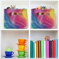 thumbnail image 6 of Rainbow Illustration Storage Basket Large Foldable Storage Bin Laundry Baskets Toys Box Book Foldable Organizer Bag 14.2x10.2x8.3 Inches 1 PC, 6 of 8