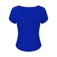 thumbnail image 4 of AherBiu Going out Tops for Women Round Neck Short Sleeve Basic Slim Top Tees T Shirts Cute Blouse, 4 of 6