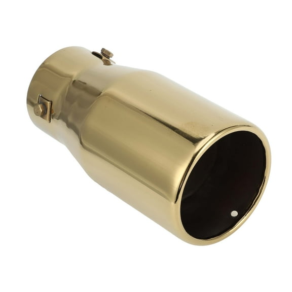 Unique Bargains 1 Pc Exhaust Tip 1.8" - 3.0" Inlet 7.3" Length Stainless Steel Gold Tone