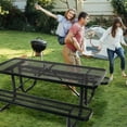 thumbnail image 2 of Outdoor Rectangular Picnic Table, 6 ft. Black | Ideal for Patio and Garden Gatherings | Carbon Steel for Long - term Use | Easy to Keep Clean, 2 of 4