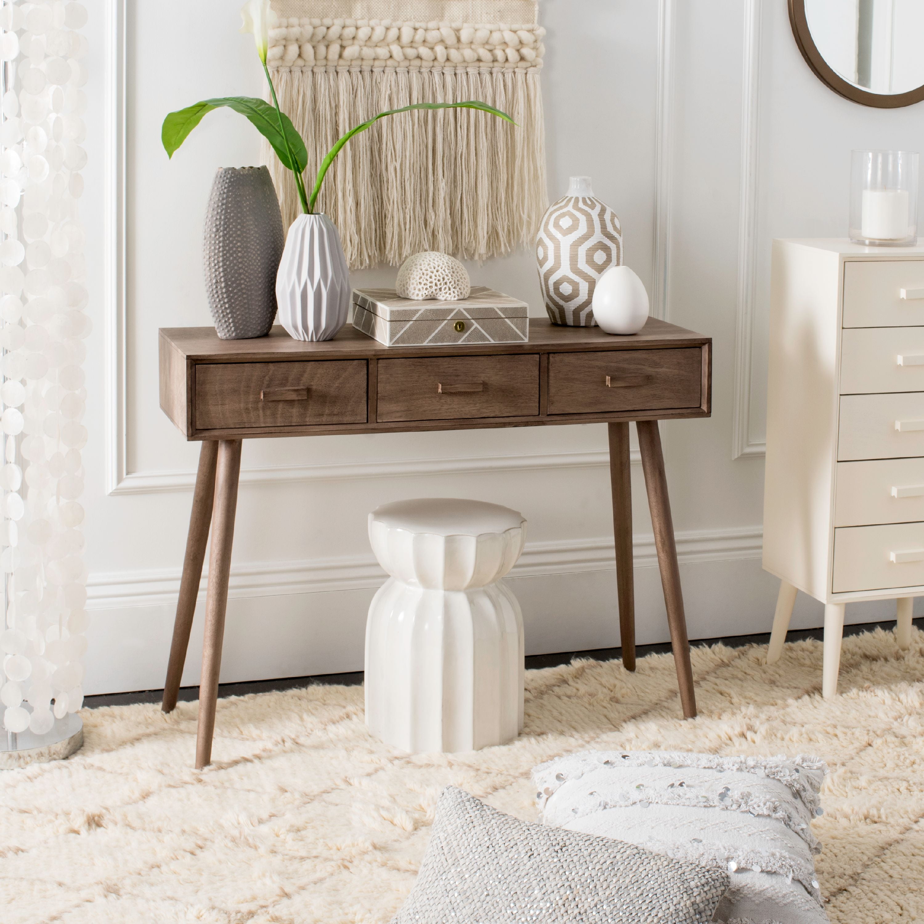 Safavieh Albus 3 Drawer Modern Solid Console Table