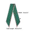thumbnail image 3 of INSPIRE CHIC Women's Contrast Color Floral Printed Scarves, Skinny Long Satin Silky Ribbon Hair Band Neckerchief Neck Scarf 37.4x3.5" Green, 3 of 6