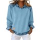 thumbnail image 5 of RKSTN Sweatshirt for Women Oversized Lapel Denim Patchwork Stitching Sweatshirt Womens Casual Solid Plus Size Turndown Collared Loose Comfy Trendy Retro Streetwear Long Sleeve T Shirts, 5 of 10