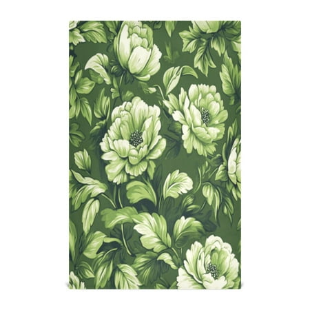 

Kitchen Towel 28x18 Inches x1，Plate Towel Decorative Towel Napkin Tea Towel Tea Towels For Kitchen Dish Cloths & Dish Towels Green Flower2