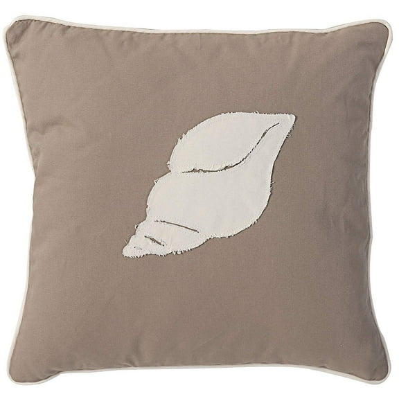 A&B Home 18" x 18" Conch Shell Pillow-Color:Brown,Style:Coastal