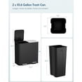 thumbnail image 6 of Arlopu 21.2gal Dual Trash Can with Odor-Control Box, Large Stainless Steel Compartment Garbage can, Step-on Recycle Bin, Soft-Close Lid & Removable Inner Buckets, 6 of 9