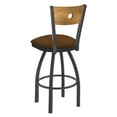 thumbnail image 3 of 830 Voltaire 25" Swivel Counter Stool with Pewter Finish, Medium Back and Canter Thatch Seat, 3 of 3