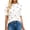 White, variant on BTFBM Womens Sweaters Polka Dot Short Sleeve Sweater for Women Crew Neck Knit Summer Tops Business Dressy Casual Blouses