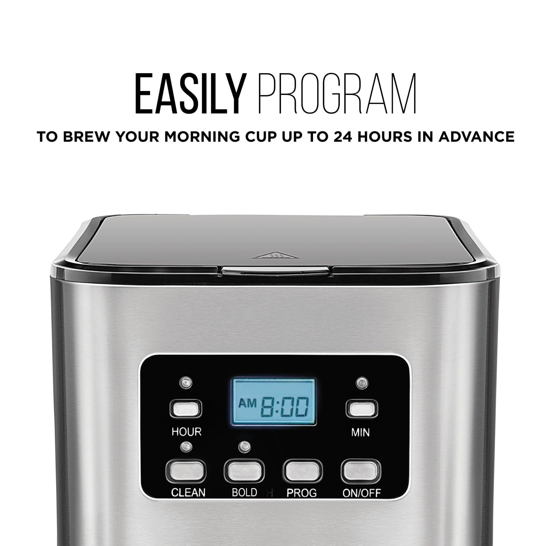 Chefman 12-Cup Programmable Coffee Maker w/ Digital Display, Auto Shut Off - Stainless Steel