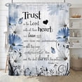 thumbnail image 5 of Bible Verse Inspirational Quote Shower Curtain, Blue Floral Daisy Trust in The Lord Waterproof Fabric, Rustic Farmhouse Butterfly Bathroom Shower Curtain with 12PCS Hooks, 60X70IN, 5 of 16