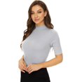 thumbnail image 3 of ORUYROP Chandail à Manches Courtes pour Femmes, Pull Ajusté en Jersey, 3 of 6