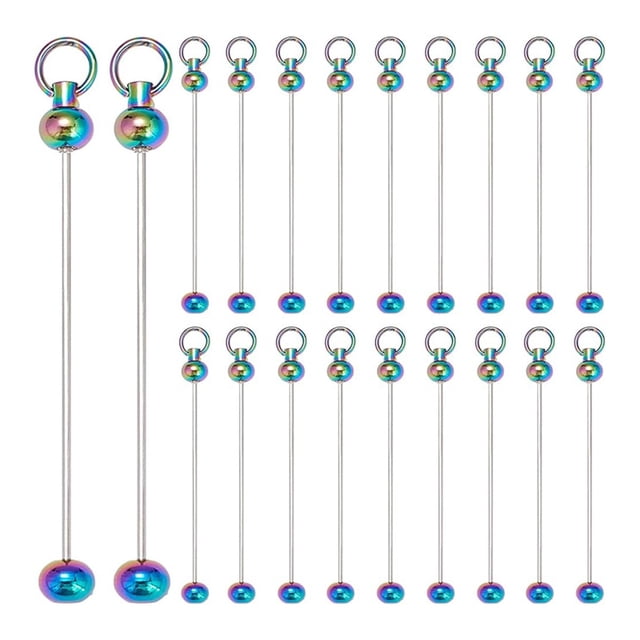 20 Pieces Key Chains Bulk Keychain Beaded Keychains for Jewelry Making Accessories DIY Beaded Keychain Supplies