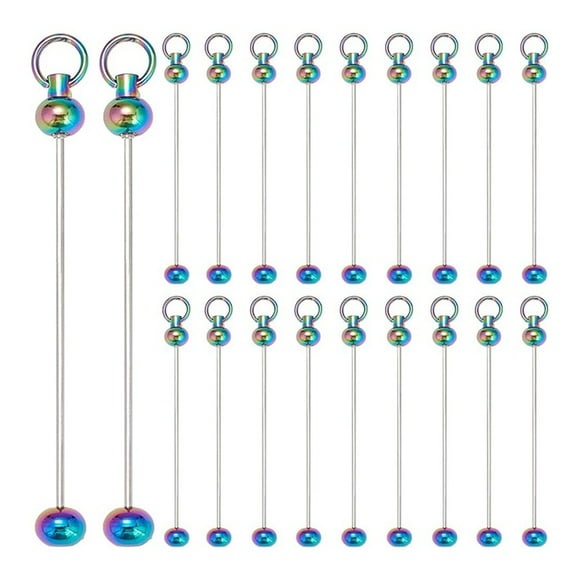 20 Pieces Key Chains Bulk Keychain Beaded Keychains for Jewelry Making Accessories DIY Beaded Keychain Supplies