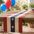 thumbnail image 4 of YZZZJZQL 2PCS Vintage Distressed Star Stripe Patriotic Banner Red White Blue Flag Swag for Porch Railing Table Decor, 4th of July USA Independence Day Indoor Outdoor Party Hanging Ornament, 4 of 6