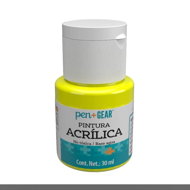 Pintura Escolar Pen+Gear Acrílica Colores Neón 30 ml Amarilla