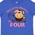 thumbnail image 4 of Inktastic Little Monkey Girl 4th Birthday Girls Toddler T-Shirt, 4 of 5