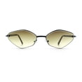 thumbnail image 5 of Diamond Shape Hustler Fashion Trendy Small Lens Metal Rim Sunglasses Black - Brown, 5 of 8