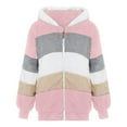 thumbnail image 4 of LRen Girls' Outerwear Jackets Kids Soft Fleece Zip up Hoodie with Pockets,A-Light Pink,5-6 Years, 4 of 6