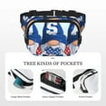 thumbnail image 5 of Picia Cute Gnomes in USA Print Square Double-Layer Waist Bag Mini Adjustable Waist Belt Bag Exercise Running Travel Hiking, 5 of 9