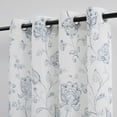 thumbnail image 5 of Exultantex European Floral Grommet Curtain 52x84 Inch, Semi-Sheer Grey Blue, 5 of 6
