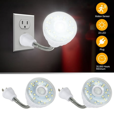 

4/2/1pcs LED Motion Sensor Plug in Night Light with Flexible Gooseneck Auto On/Off Nightlight Motion Sensor 3W White Kids Night Lights for Bedroom Kitchen Bathroom Baby Room Hallway