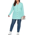 thumbnail image 4 of Cueply Women's Plus Size Cardigan Long Sleeve Lightweight Sheer Open Front Knited Cardigan 1X-4X, 4 of 6