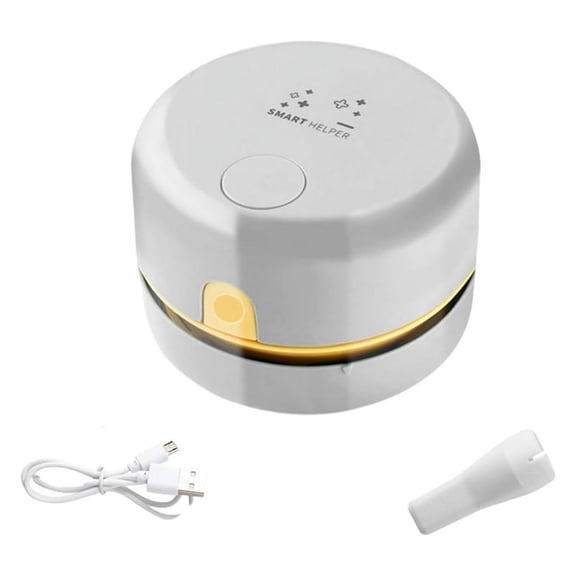 Desk Vacuum Cleaner, Mini Table Dust Rechargeable Sweeper,Handheld Cleaner Table-White