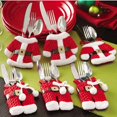 thumbnail image 1 of tredstone Tableware Holder Christmas Fork Spoon Bag Xmas Dinnerware holder tableware bag Xmas Pocket Decor Table Decoration, 3 Set, 1 of 6