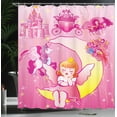 thumbnail image 4 of Ambesonne Pink Shower Curtain, Moon Unicorn Castle, 69"Wx84"L, Pink, 4 of 5
