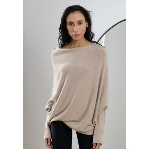 Suéter de color sólido europeo y americano Suéteres para mujer Suéteres casuales de invierno Suéteres holgados de color sólido Tops sexys