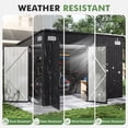thumbnail image 5 of BaPiPro 10'x8' Lean-to Metal Storage Shed, Outdoor Lockable Shed with Triple Doors & Vents for Garden, Backyard, Patio - Black, 5 of 9