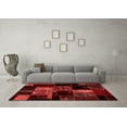 thumbnail image 3 of Ahgly Company Machine Washable Indoor Square Patchwork Red Transitional Area Rugs, 8' Square, 3 of 4
