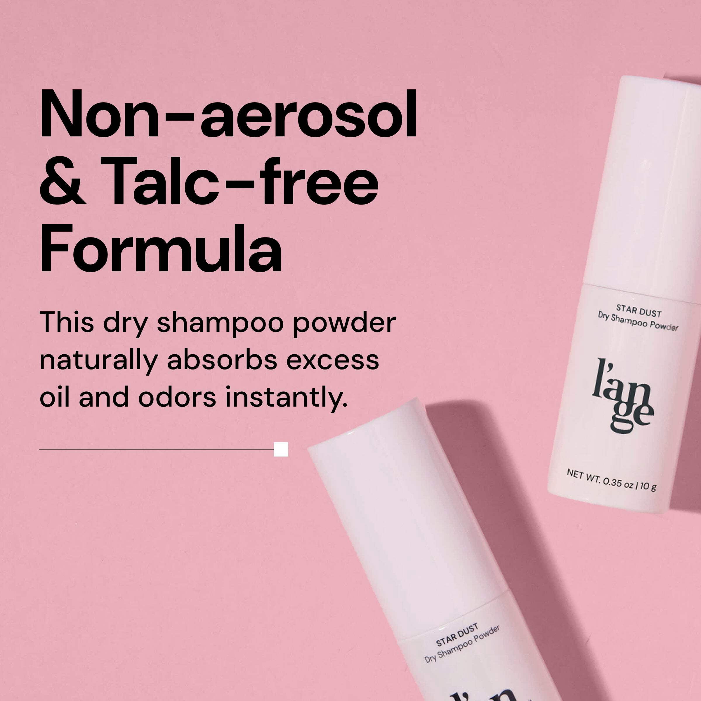 L'ange Hair Star Dust Dry Shampoo Powder | Volumizing Travel Size | Refreshes Hair | Residue-Free | Alcohol-Free