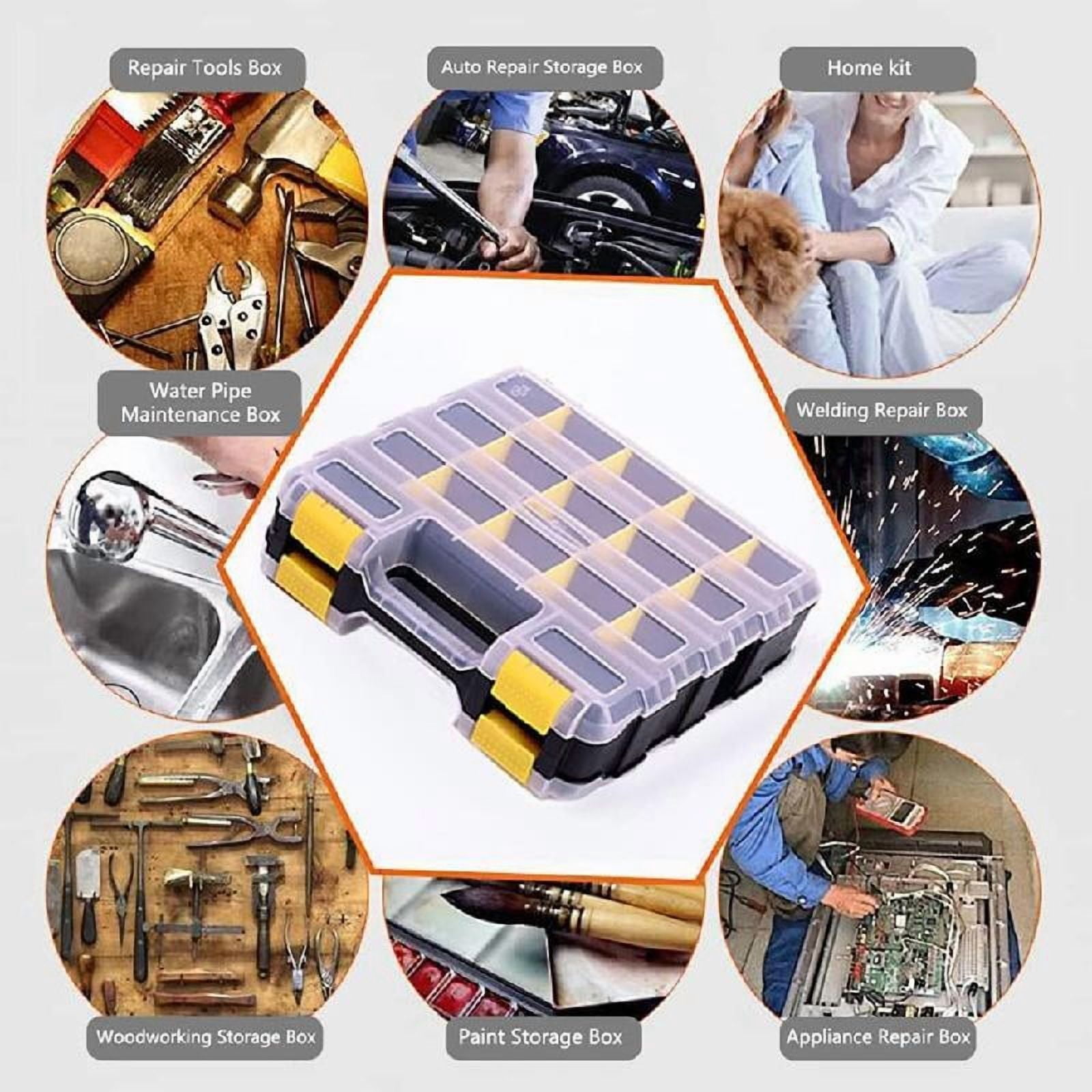 34-Removable Compartment Organizer,12.6''x10.6'' Tool Storage Box With Multiple Compartments for Home