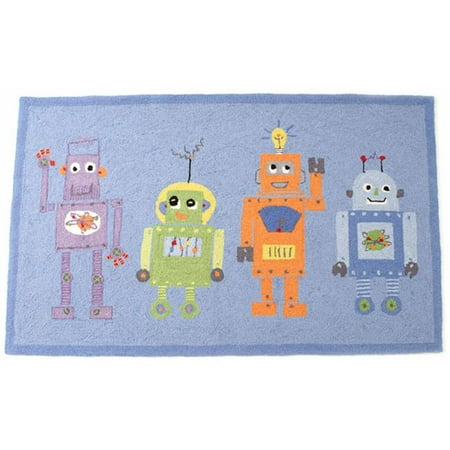 Little Acorn S11R06 Wool 4 Robots Rug