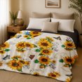thumbnail image 2 of SPXUBZ Sunflower Floral Flannel Fleece Blanket, Botanical Flower Throw Blanket, Soft Cozy Warm Blanket for Bedroom Couch Decor 60"x50", 2 of 5