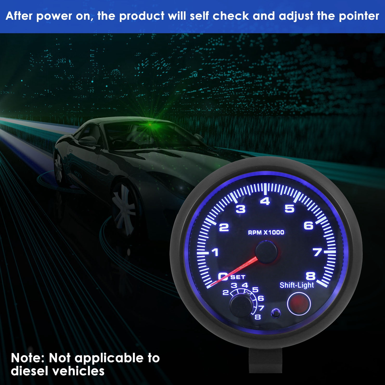 Ghojet Car Tachometer Gauge Universal Car RPM Tachometer India | Ubuy