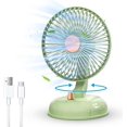 thumbnail image 1 of Desk Fan, 2000mAh Silent USB Oscillating Desk Fan, Portable Rechargeable Desk Fan, 5 Speeds, 1 of 8