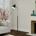 thumbnail image 3 of Evelyn&Zoe Elmer Two-Tone Floor Lamp with Metal Shade in Blackened Bronze/Brass/Blackened Bronze, 3 of 8