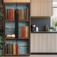 thumbnail image 4 of Self Adhesive Vinyl Refrigerator Wrap Set Bookshelf Door Mural Removable Fridge Sticker Peel and Stick&nbsp;Full Door Cover Decal Kitchen Bar Decor, 4 of 6