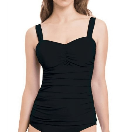 Profile by Gottex BLACK Tutti Frutti Underwire Tankini Swim Top, US 38E, UK 38DD