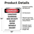thumbnail image 2 of (2 Pack) Livestock Guardian Dog On Duty OSHA Danger Sign 10 Inch X 14 Inch Vinyl Label Decal Sticker Weather Resistant, UV Protected for Workplace, Business, and Construction Site, Made, 2 of 7