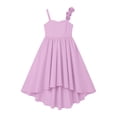 thumbnail image 5 of CPNG Girls' Satin Asymmetrical High-Low Dress – Sleeveless Sweetheart Neckline with 3D Rose Accents, Flowy Party Gown for Flower Girl, Wedding Guest & Birthday Celebrations, 5 of 7