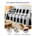 thumbnail image 4 of Black White Plaid Sofa Covers for 2-3 Cushion Couch L-Shaped Sectional, Spring Farmhouse Buffalo Checkered Washable Sofa Covers Slipcover for Living Room Furniture, Couch Cover Blanket 71"x134", 4 of 9