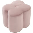 thumbnail image 4 of Meridian Furniture Clover Flower Shaped Pink Velvet Ottoman, 4 of 5